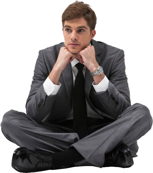 Thinking Man Png Hd (black)