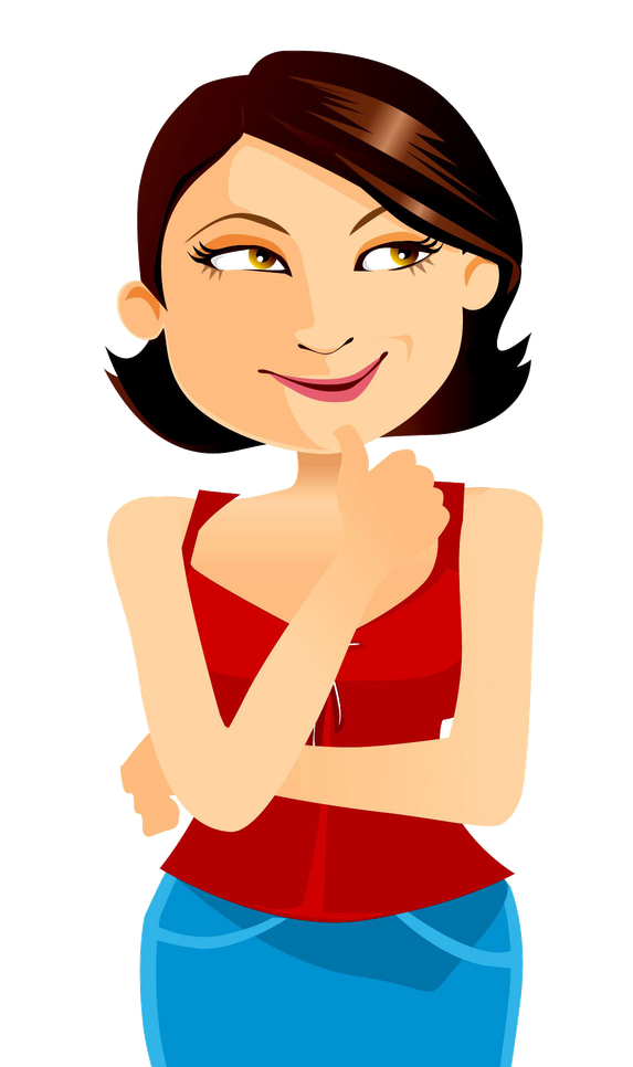 Thinking Woman Png Image Free Download (black, pink, maroon, salmon, teal)