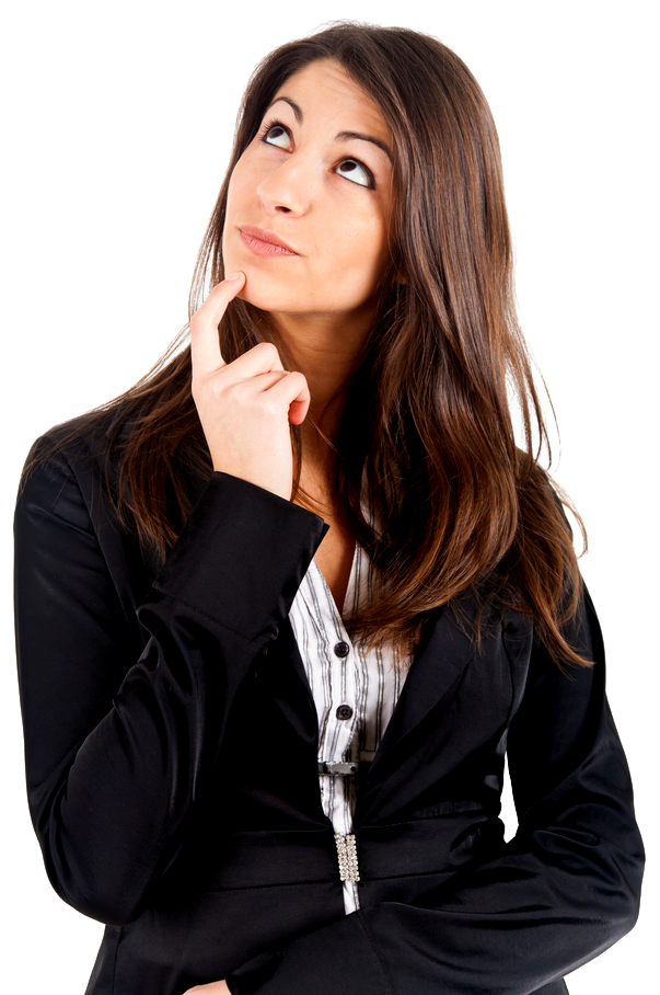 Thinking Woman Png Image (black, white)