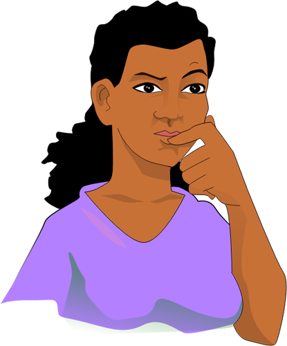 Thinking Woman Transparent Png (chocolate, black, violet)