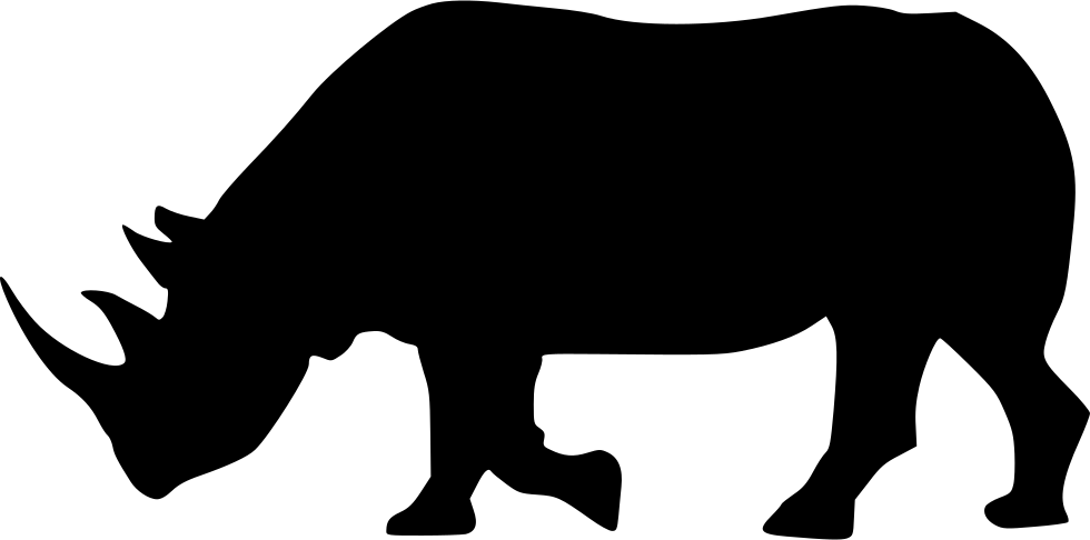 Rhinoceros Png Isolated Image (black, white)