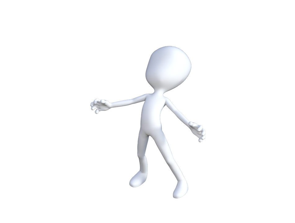 White 3D Figure Man Png Isolated Hd (black, white)