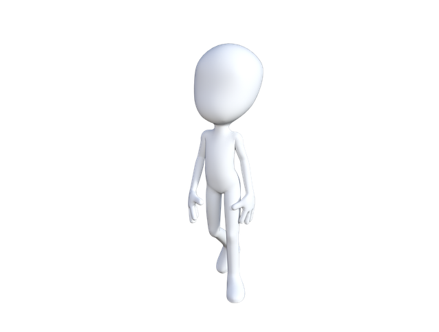 White 3D Figure Man Png Transparent (black, white)