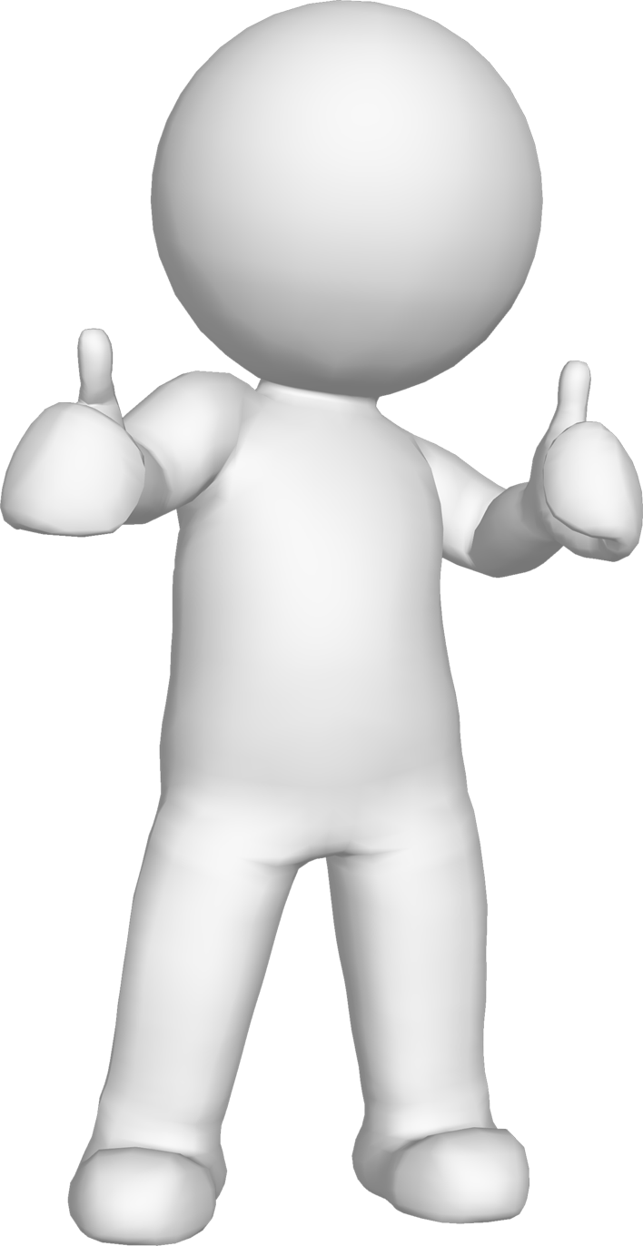 White 3D Figure Man Png (black, white, lavender)