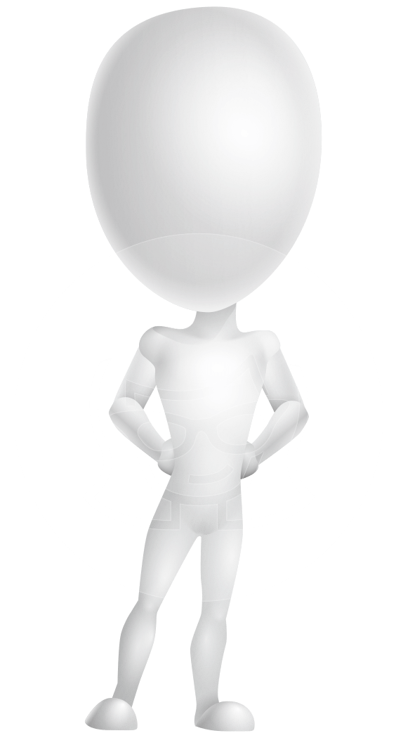 White 3D Figure Man Transparent Png (black, white, lavender)