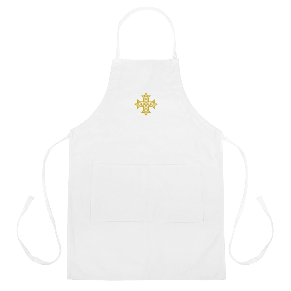 White Apron Png File (black, lavender)