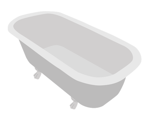 White Bathtub Png Clipart (lavender, black, silver)