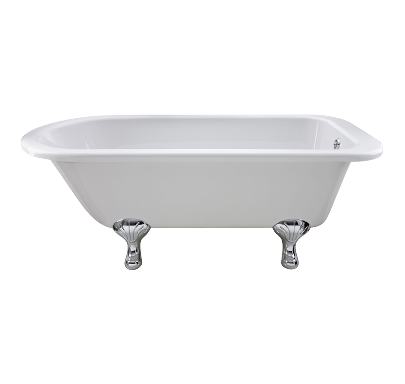 White Bathtub Png Image (white, silver)