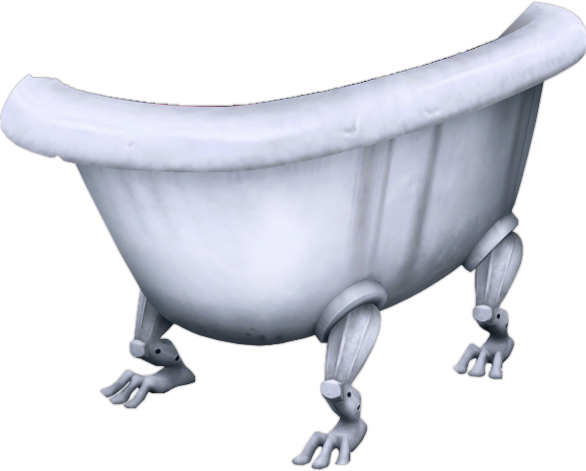 White Bathtub Transparent Png (black, lavender)