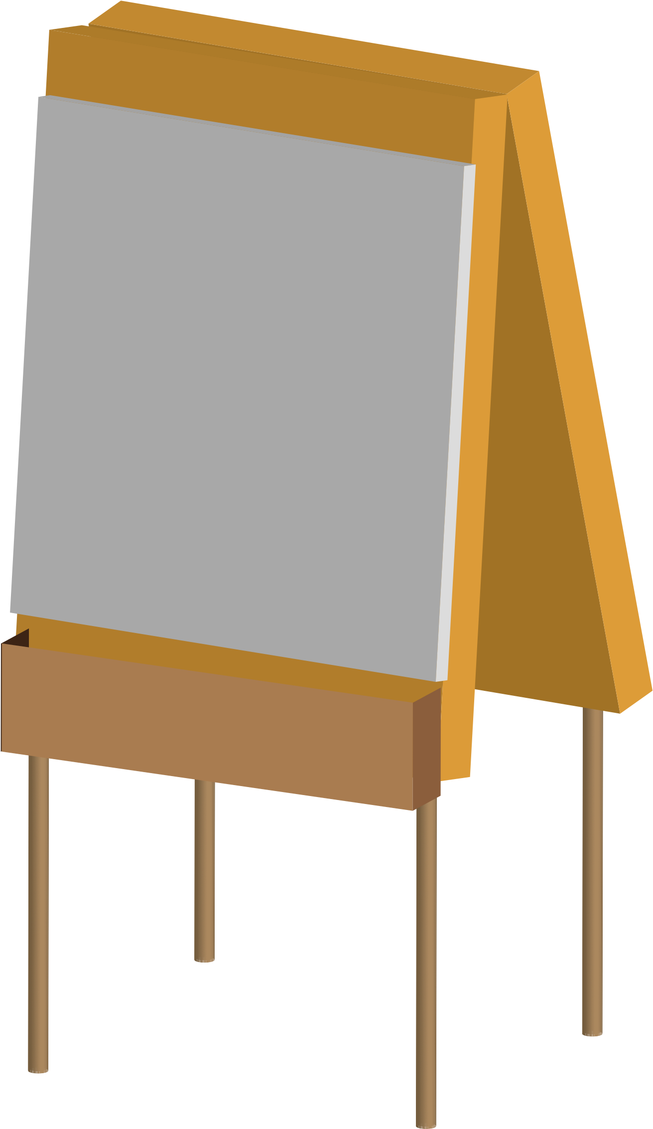 White Board Easel Transparent Background (gray, black, chocolate, olive, silver)