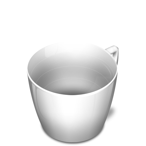 White Empty Cup Png File (white, silver, black)