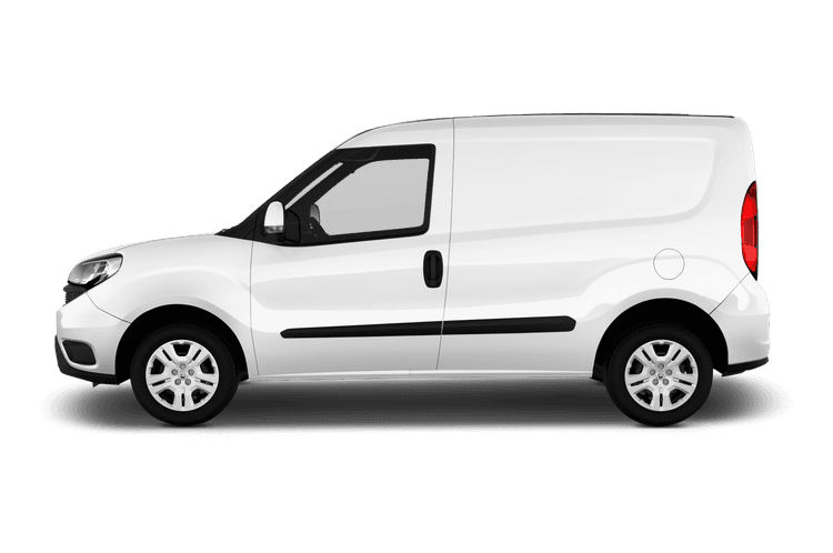 White Fiat Doblo Van Side View Transparent Png (black, gray, lavender)