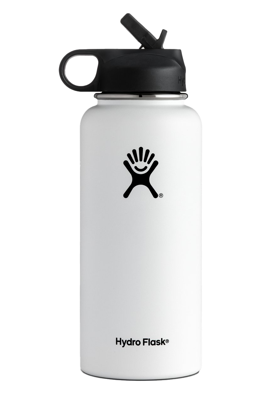 White Hydro Flask Png File (white, silver)