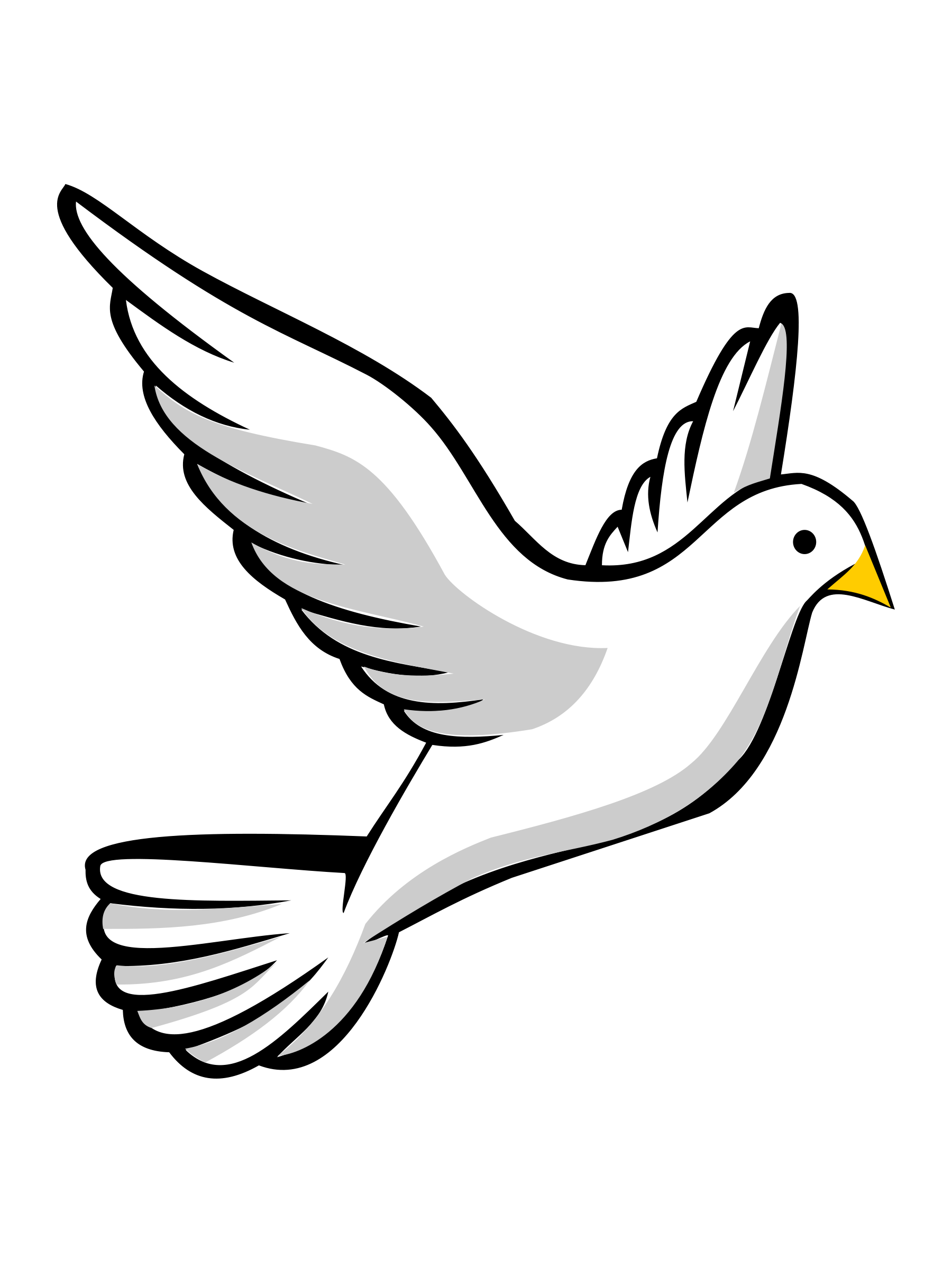 White Pigeon Png Free Download (black, silver, white)