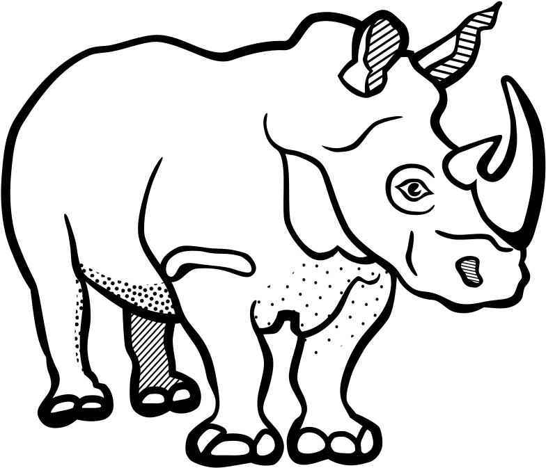 White Rhinoceros Download Png Image (black, silver, lavender, white)