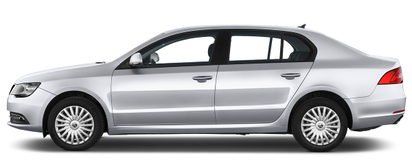 White Skoda Transparent Background (black)