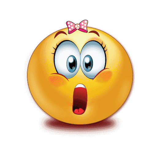 Shocked Emoji Transparent Background (orange, white, gray)