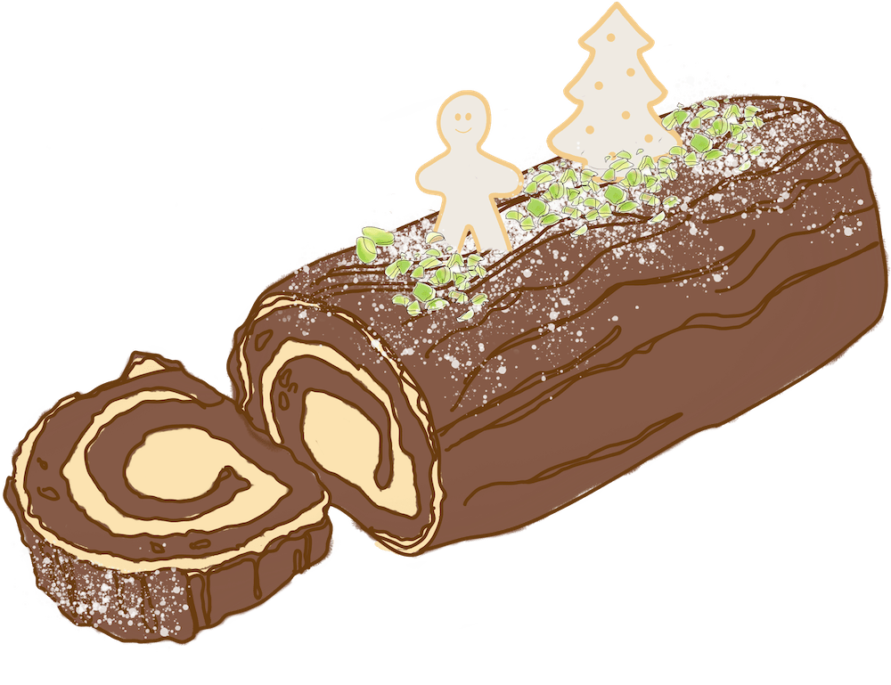 Chocolate Yule Log Png Pic (pink, gray, beige)