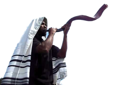 Shofar Blowing Png Clipart (black, white)