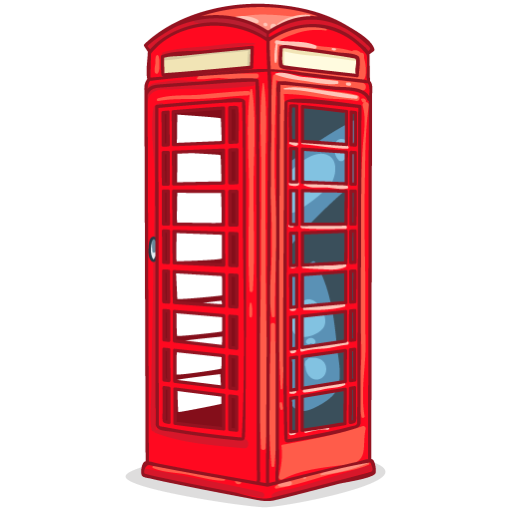 Phone Booth Png Cutout (teal, maroon, black, red, salmon)