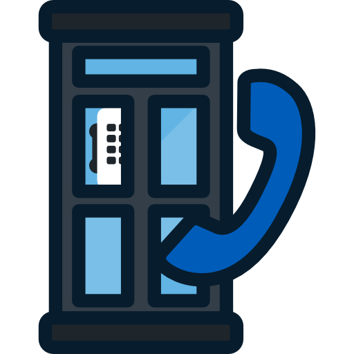 Phone Booth Png File (teal, indigo, white, black, silver)