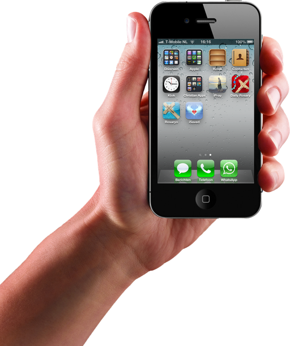 Phone In Hand Png Photo (black, gray)