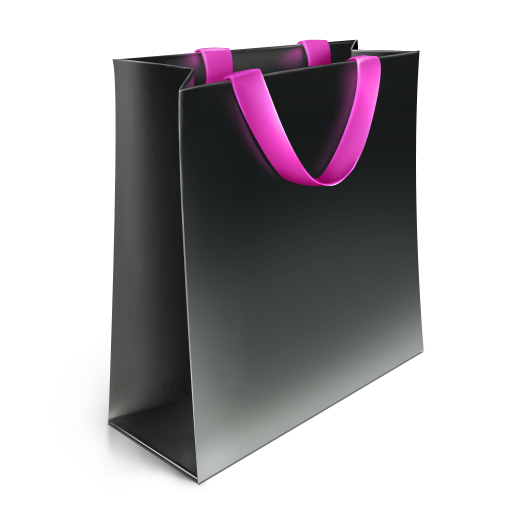 Shopping Bag Icon Black Png (black, white, indigo)