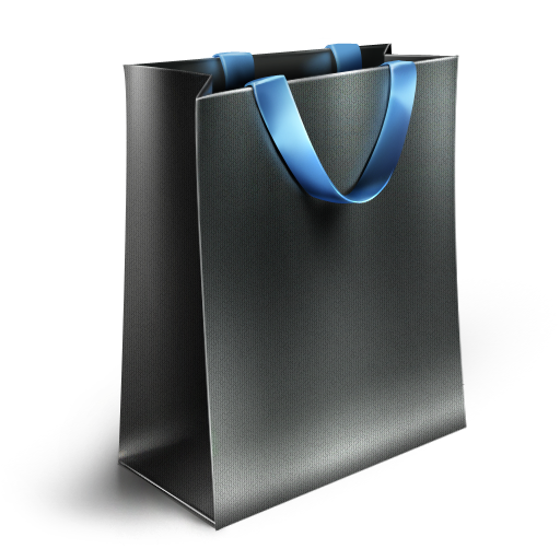 Shopping Bag Icon Png (black, indigo, silver, white)