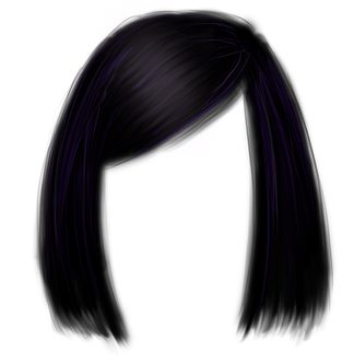 Short Hair Png Image (white, black)