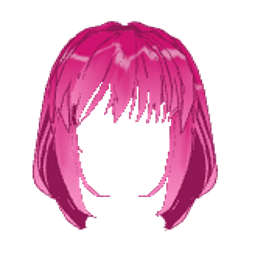 Short Hair Transparent Background (purple, black)