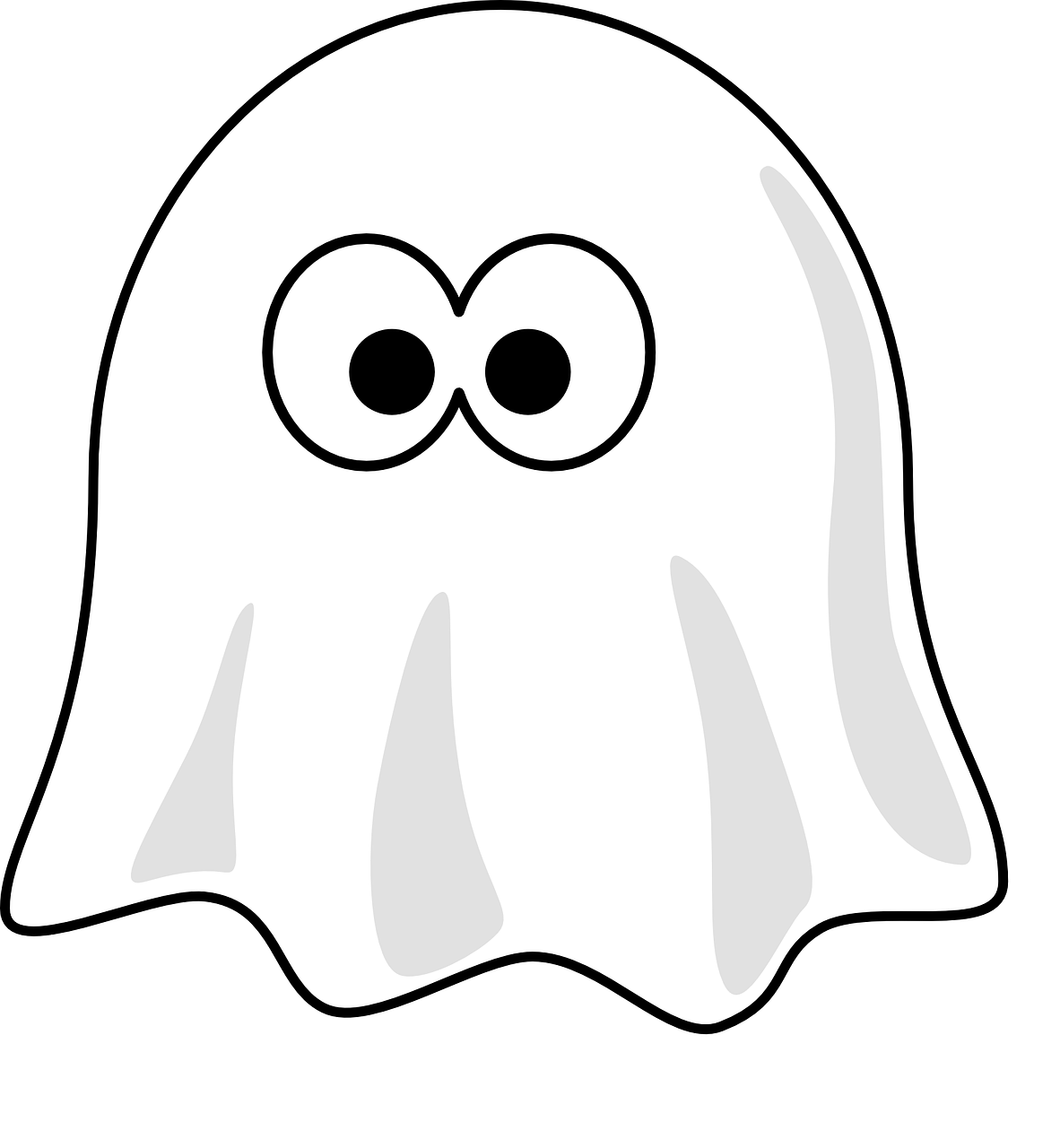 Ghost Cartoon Png File (black, lavender, white)