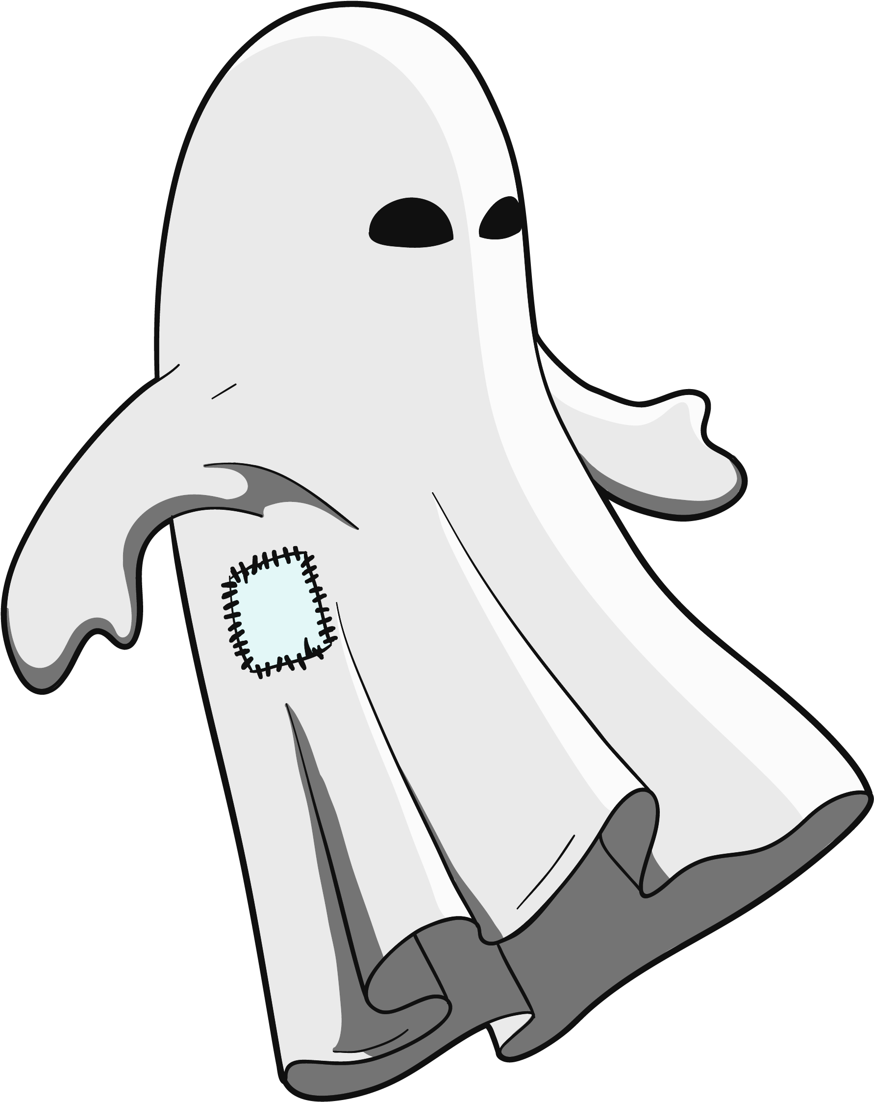 Ghost Cartoon Png Hd (black, white, gray, lavender)