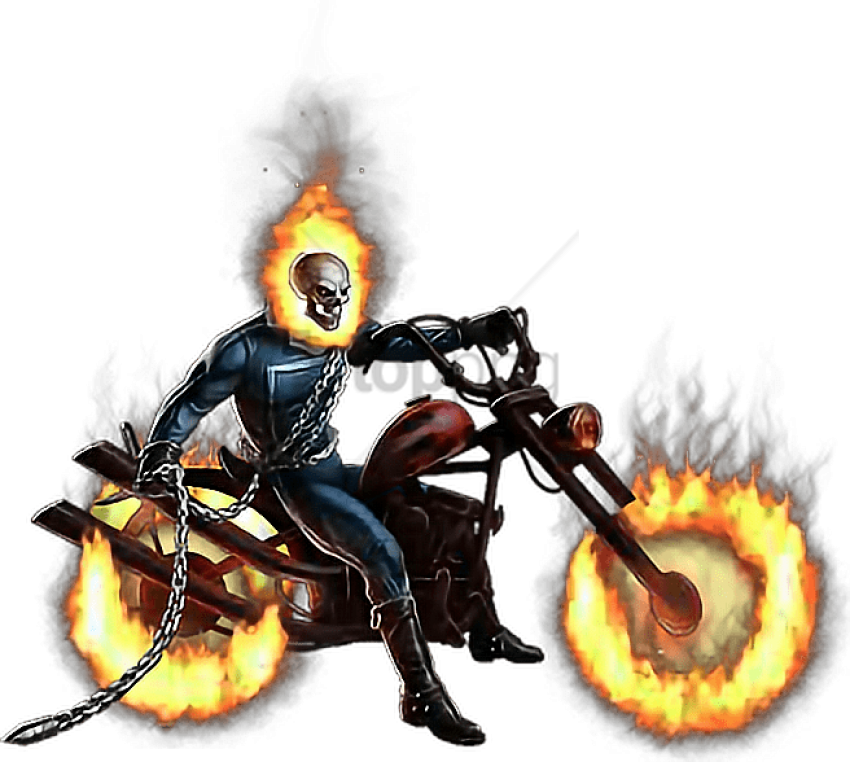 Ghost Rider Png Image File (black, white)