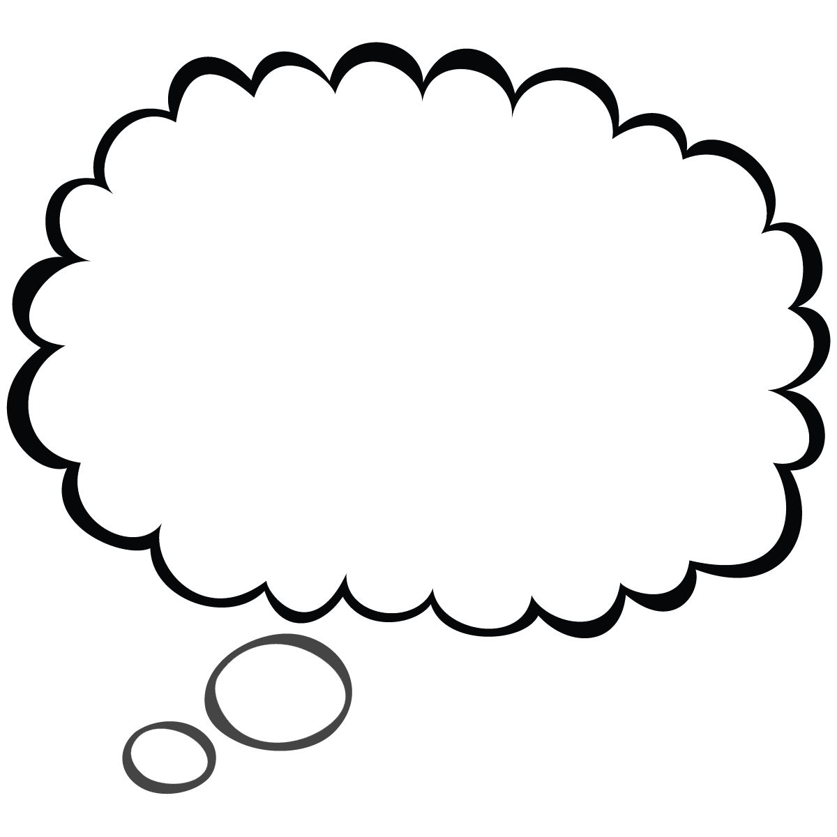 Thought Bubble Png File (black, lavender, white)