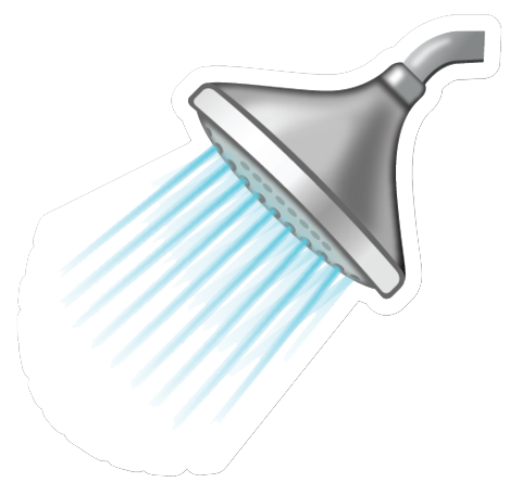 Shower Png Image (silver, white, lavender)