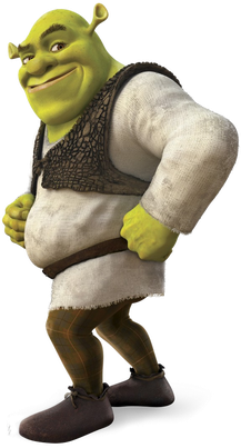 Shrek Png File (black, lavender, white, gray)