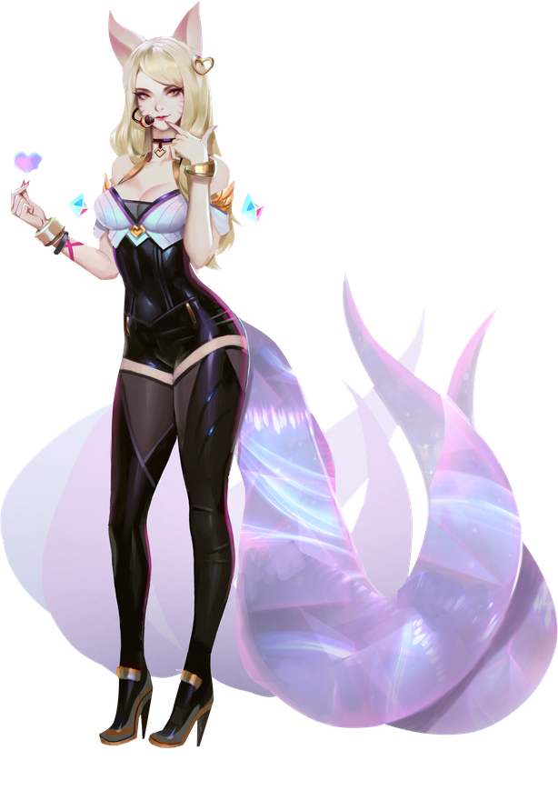 Ahri League Of Legends Png Clipart (lavender, black)