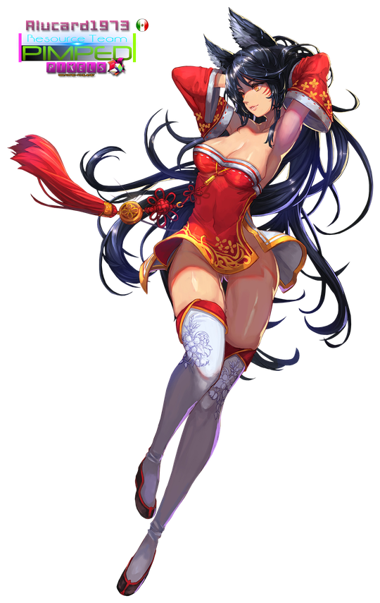 Ahri League Of Legends Png File (black)