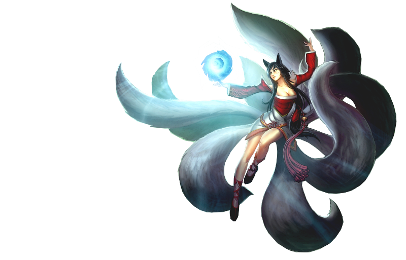 Ahri League Of Legends Png Hd Isolated (black)