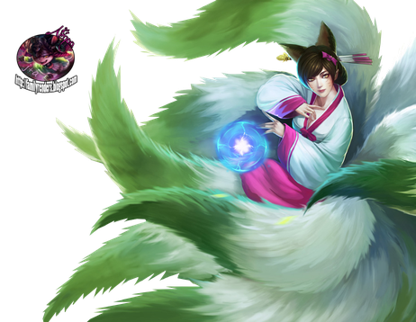 Ahri League Of Legends Png Image (green, black)