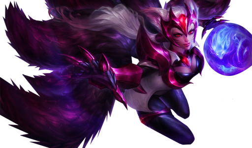 Ahri League Of Legends Png Transparent (black)