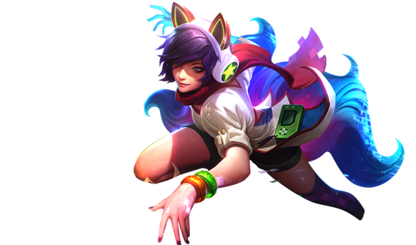 Ahri League Of Legends Transparent Png (white, black)