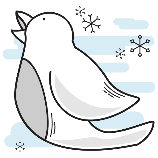 Christmas Bird Png Photo (silver, black, white, gray, lavender)