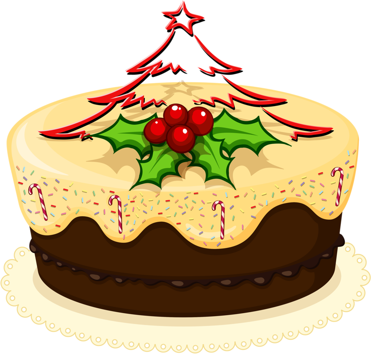 Christmas Cake Download Png Image (black, white, beige, pink, gray)