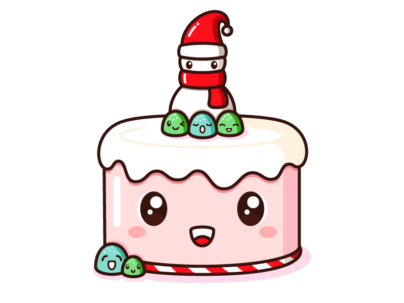 Christmas Cake Png File (black, white, beige, pink)