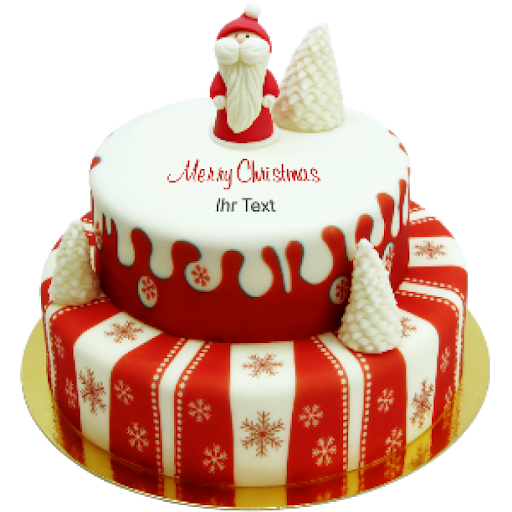 Christmas Cake Png Image (black, white, maroon)