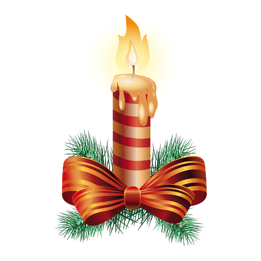 Christmas Candle Png Pic (black, beige)