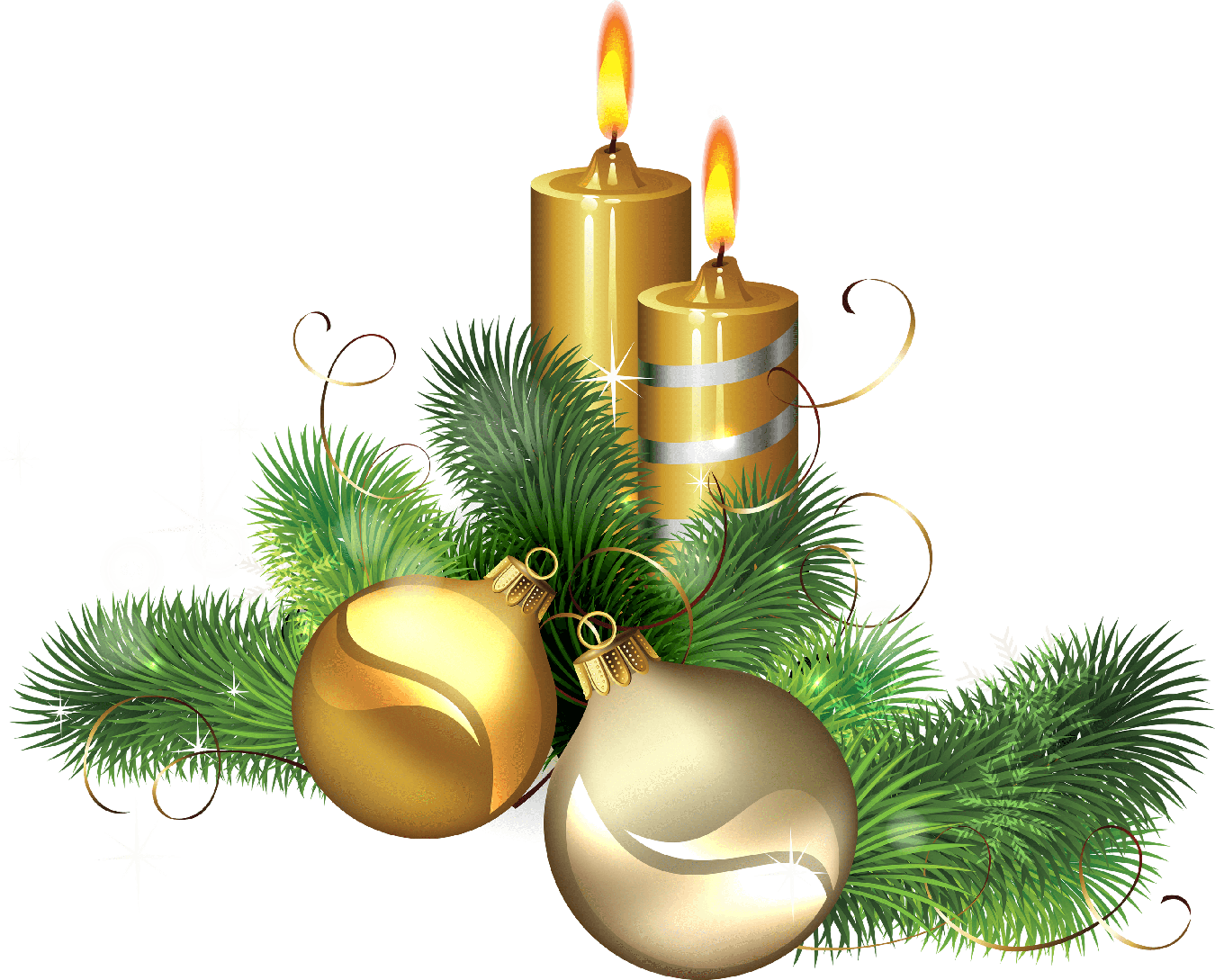 Christmas Candle Png Transparent Image (black, white)