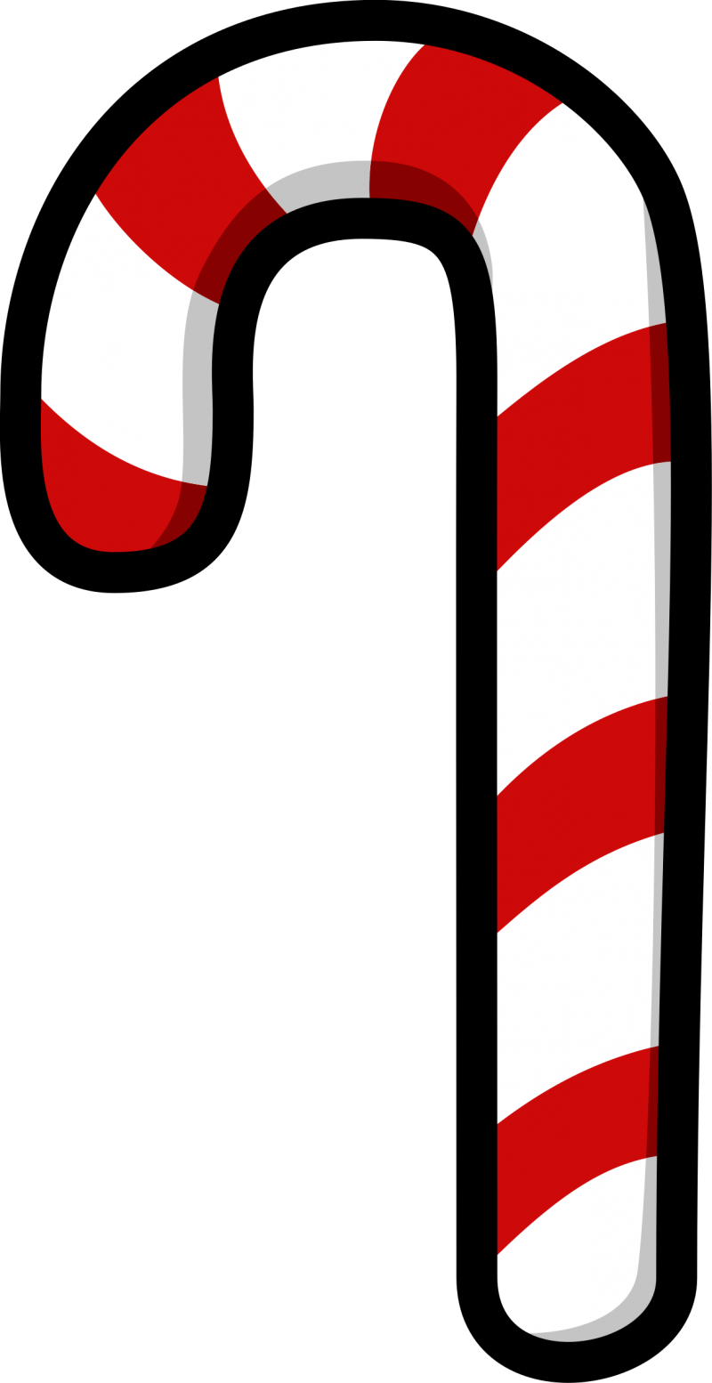 Christmas Candy Cane Download Png Image (black, white, red)