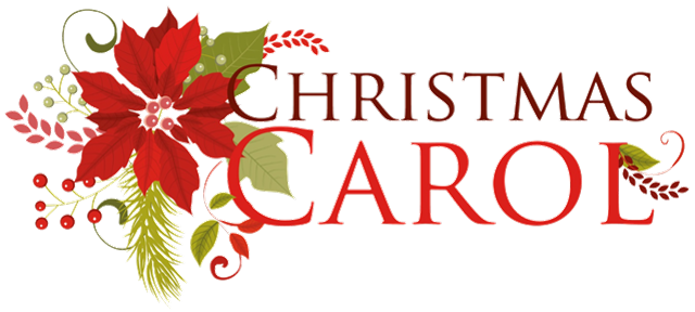 Christmas Carol Word Png Clipart (black, maroon)